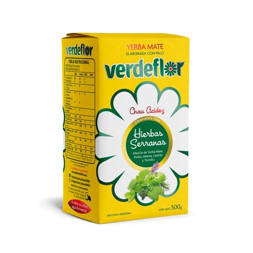 Yerba Mate VERDE FLOR Hierbas Serranas Con Palo Paquete 500 Gr