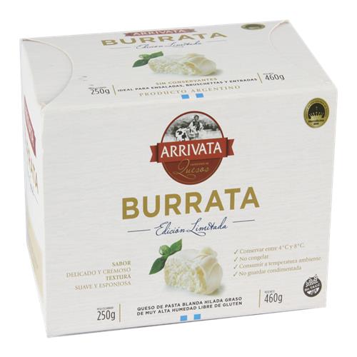 Queso Mozzarella Burrata Arrivata Cja 460 Grm