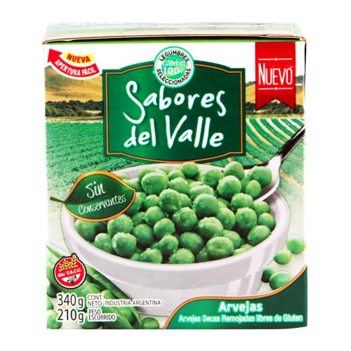 Arvejas Secas Remojadas Sabores Del Valle 340g