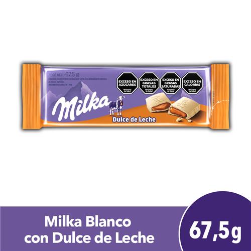 Chocolate MILKA Blanco Relleno Dulce De Leche 67,5g