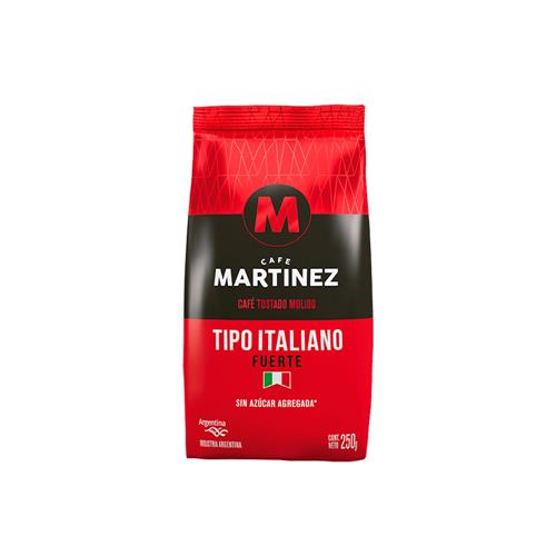 Café Tostado Molido Café Martinez Tipo Italiano Fuerte 250g