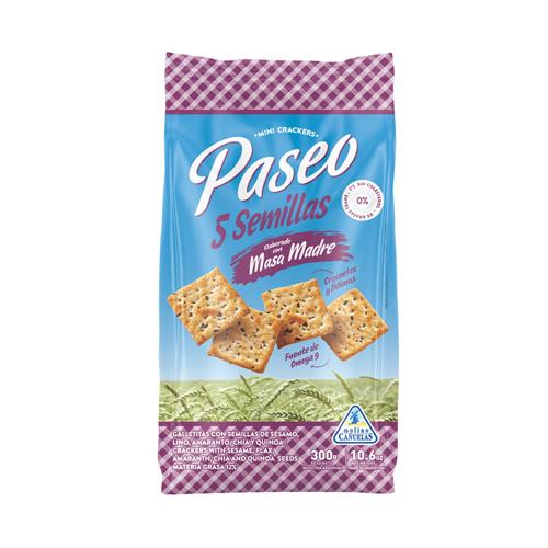 Galletitas Crackers PASEO 5 Semillas 300g