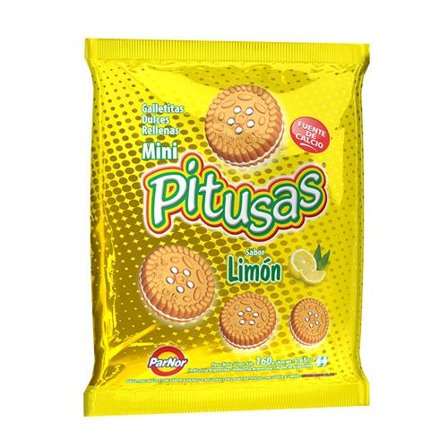 Galletitas Rellenas Sabor Limon Mini Pitusas 160 Grm