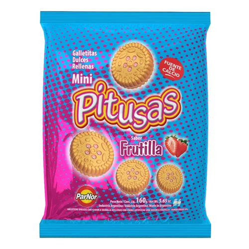 Galletitas Rellenas Mousse Frutilla Mini Pitusas 160 Grm