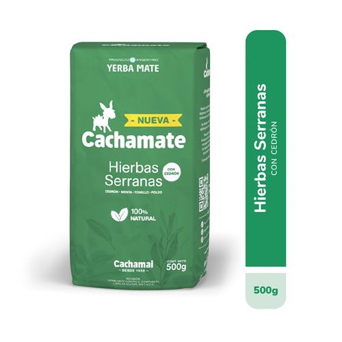 Yerba Mate CACHAMATE Hierbas Serranas Con Palo Paquete 500 Gr