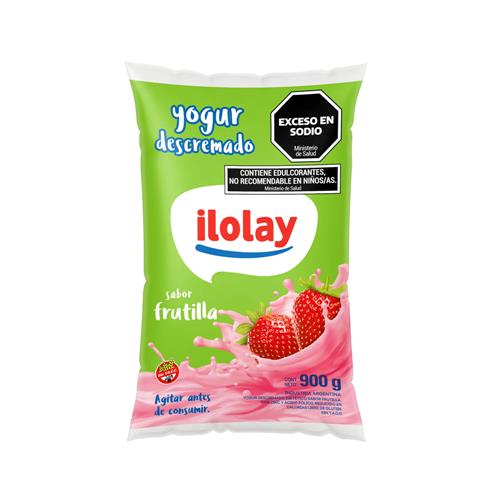 Yogur Descremado ILOLAY Frutilla Bebible 900g