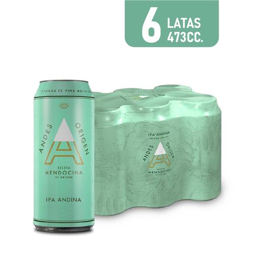 Cerveza Ipa ANDES Pack Latas 473 Cc 6 Unidades