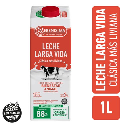 Leche Larga Vida Parcialmente Descremada LA SERENISIMA 2% 1l