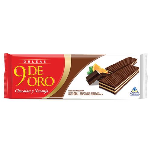 Obleas Chocolat C/Rel 9 De Oro Fwp 100 Grm