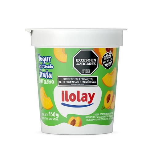 Yogur Descremado ILOLAY Duraznos Colchón Frutas 150 Gr