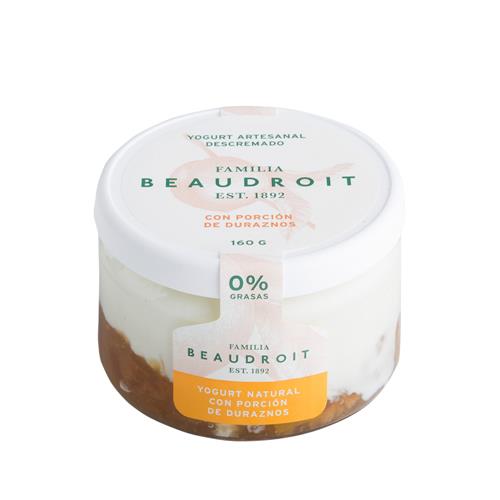 Yogur Descremado BEAUDROIT Duraznos 160 Gr