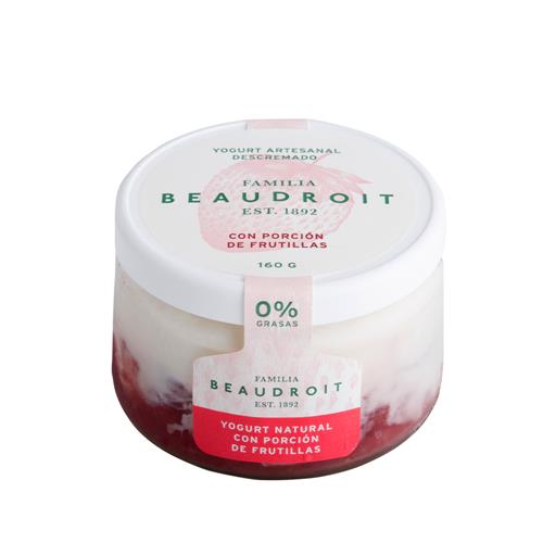 Yogur Descremado BEAUDROIT Frutillas 160 Gr