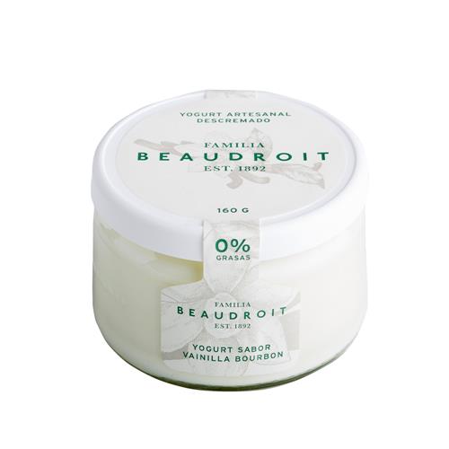 Yogur Descremado BEAUDROIT Vainilla Bourbon 160 Gr