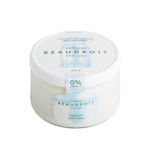 Yogur Descremado Endulzado BEAUDROIT Natural 160 Gr