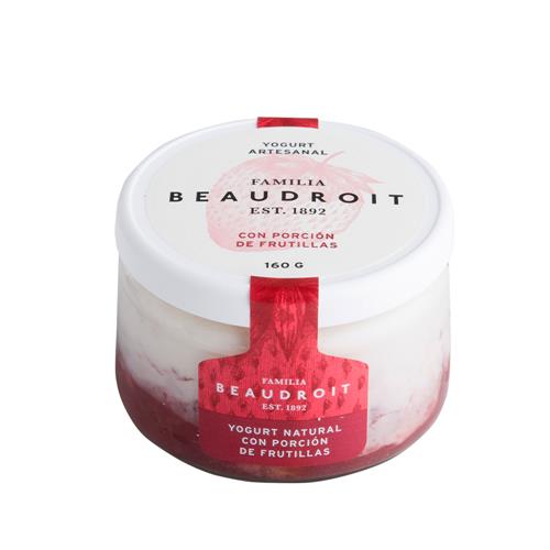 Yogur Entero BEAUDROIT Frutillas Colchón Frutas 160 Gr