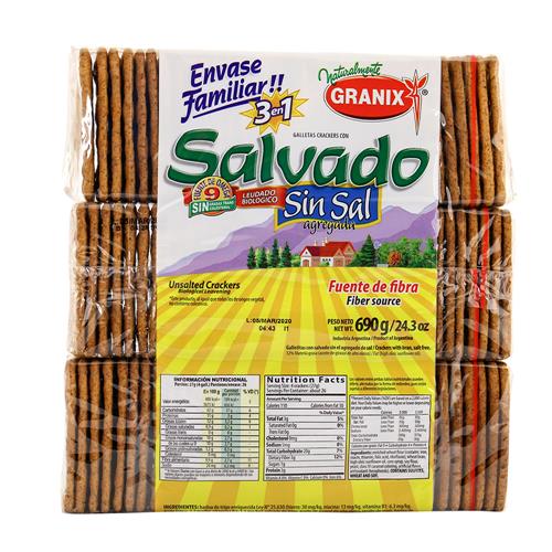 Galletitas Salvado Sin Sal GRANIX 690g