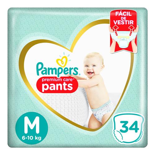 Pañales Pampers Premium Care Pants M 34 Un
