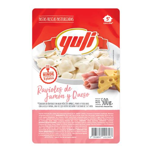 Ravioles Jamón Y Queso YULI 500g
