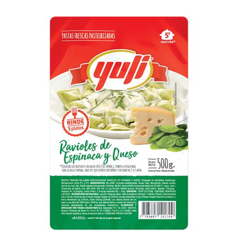 Ravioles De Espinaca Y Queso YULI 500g