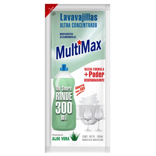 Lavavajillas Detergente Para Diluir Aloe Vera Rinde 300ml X 100ml
