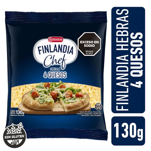 Queso En Hebras 4 Quesos FINLANDIA Paq 130 Grm