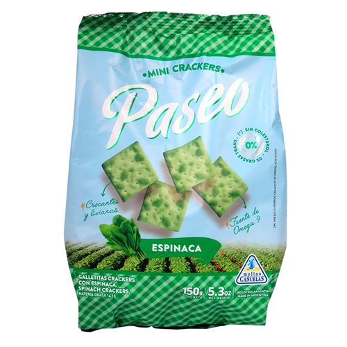 Galletitas Crackers Mini Espinaca PASEO 150 Grm