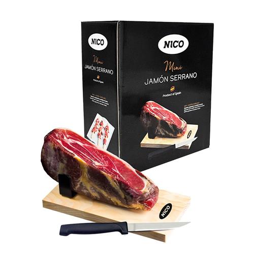 Jamón serrano 1Kg con stand y cuchillo