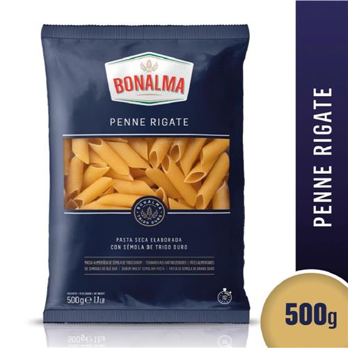 Fideos Penne Rigat . BONALMA Paq 500 Grm