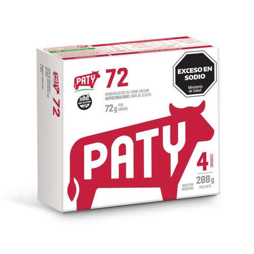 Hamburguesa Carne Vacuna X Paty Cja 288 Grm