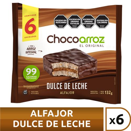 Alfajor D/Arroz Ddl X6 Chocoarroz Paq 132 Grm