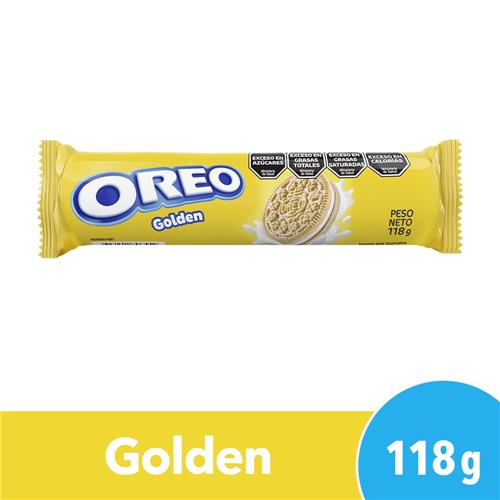 Galletitas OREO Golden Sabor Vainilla Rellenas Con Crema 118g