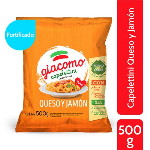 Capelletini Queso Y Jamón Giacomo Paq 500 Grm