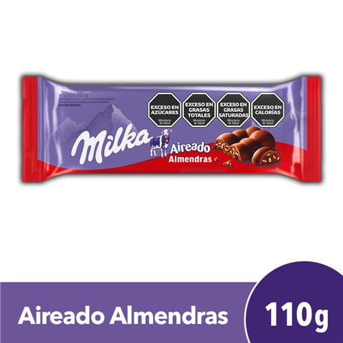 Chocolate MILKA Aireado Con Almendras 110g