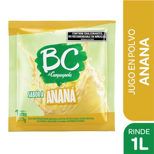 Jugo En Polvo Sabor Ananá Bc Sob 7 Grm