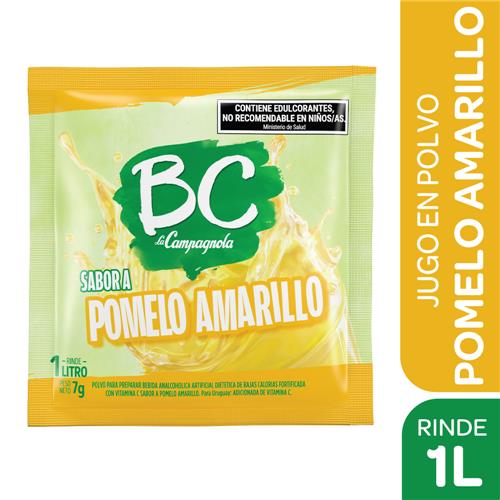 Jugo En Polvo Sabor Pomelo Amarillo Bc Sob 7 Grm