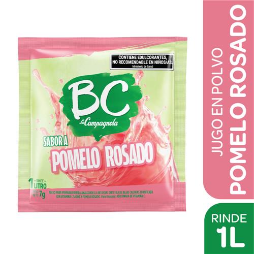 Jugo En Polvo Sabor Pomelo Rosado Bc Sob 7 Grm
