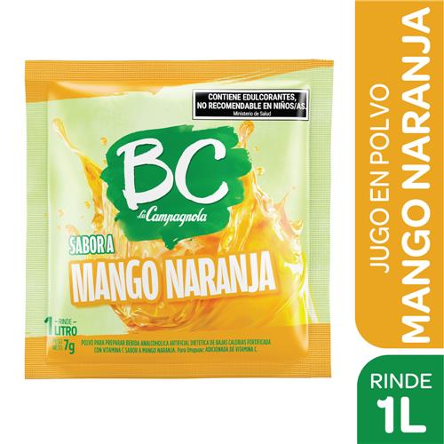 Jugo En Polvo Sabor Mango Naranja Bc Sob 7 Grm