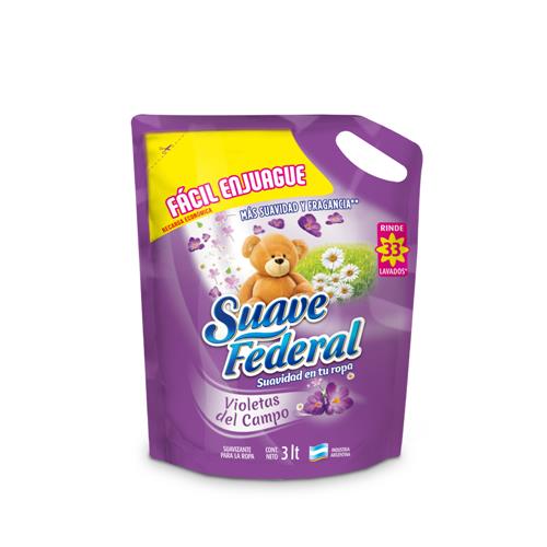 Suavizante P/Ropa Violetas D/Cam Suave Feder Doy 3 Ltr