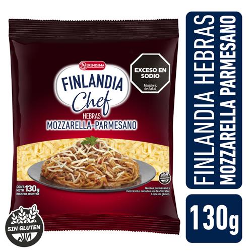 Queso FINLANDIA Chef Hebras Mozzarella Parmesano 130gr