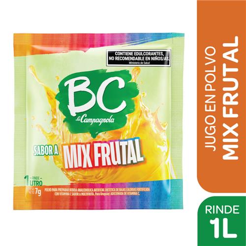 Jugo Polvo Sabor Mix Frutal Bc Sob 7 Grm