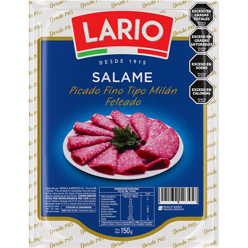 Salame Milan Feteado Lario X 150 Grm