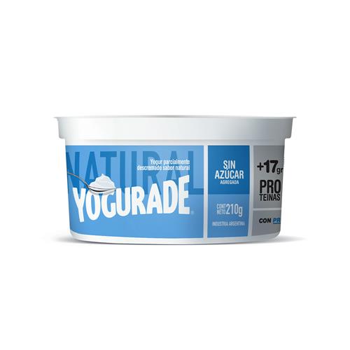 Yogur Semidescremado Natural Sin Azucar Yogurade Pot 210 Grm
