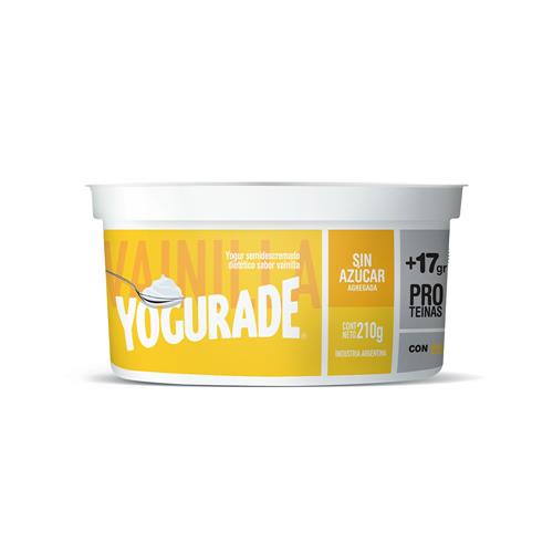 Yogur Semidescremado Vainilla Sin Azucar Yogurade Pot 210 Grm