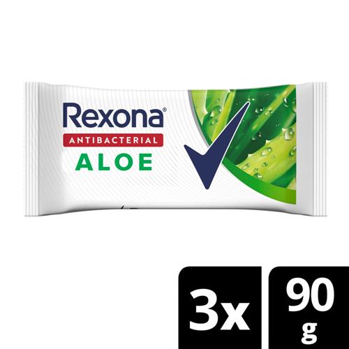 Jabon Antibacterial Alóe X3 Unidades Rexona Paq 270 Grm