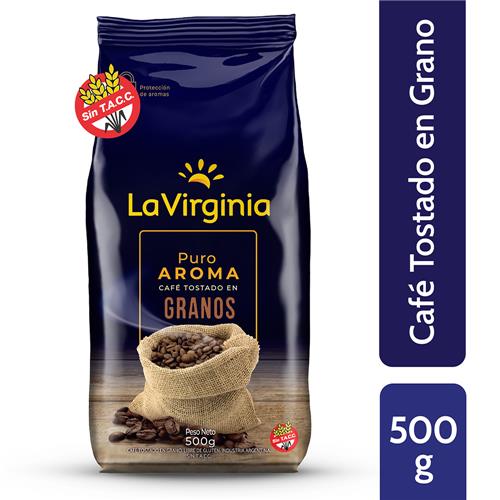 Cafe En Grano Tostado Puro Aroma La Virginia Paq 500 Grm