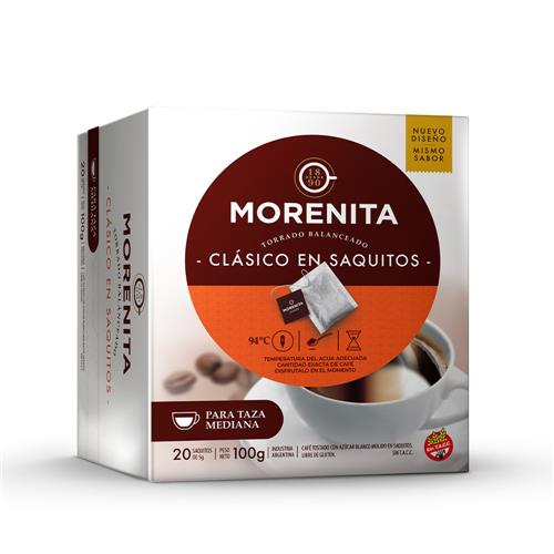 Cafe En Saquitos Intenso X20 Saquitos MORENITA 100g