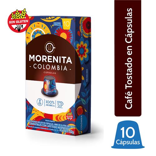 Cafe Cápsulas Colombia Morenita Est 52 Grm X 10 Uni