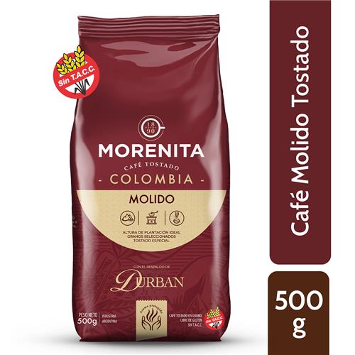 Cafe Molido Tostado Colombia Morenita Paq 500 Grm