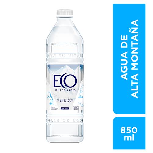 Agua Sin Gas Mineral Eco De Los Andes Bot 850 Ml