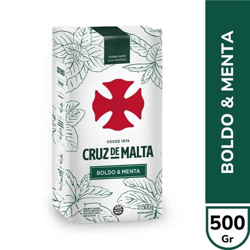 Yerba Mate Con Boldo Y Menta Cruz De Malta Paq 500 Grm